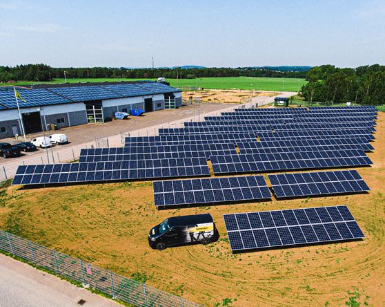 Solcellspark Falkenberg Sluta Gräv